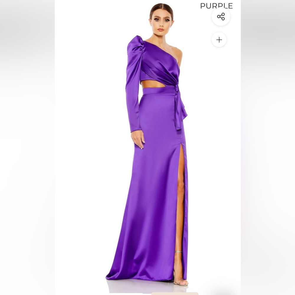 Mac Duggal One-Shoulder Purple Gown